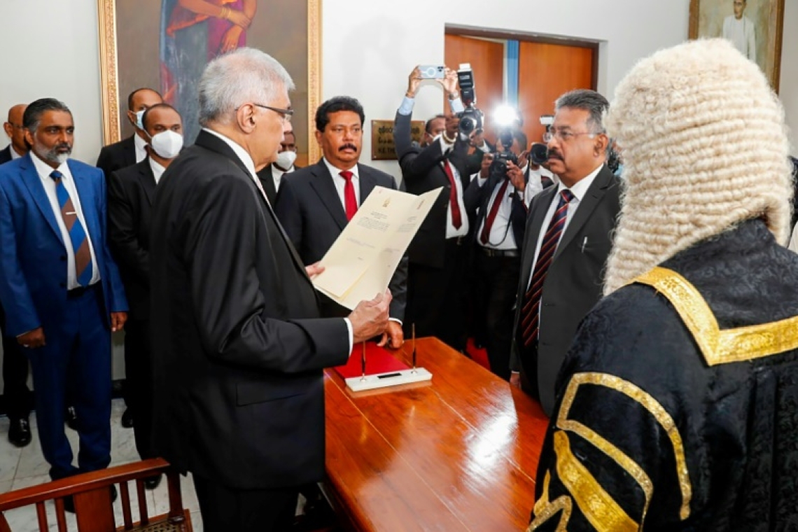 Sri Lanka : Ranil Wickremesinghe prête serment en tant que président