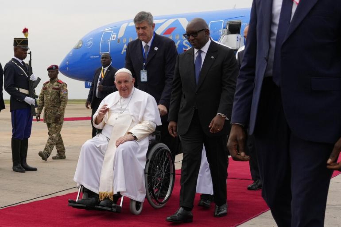 RDC : Le pape François est arrivé à Kinshasa, première étape de sa visite sur le continent africain
