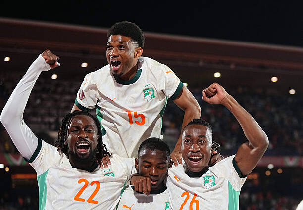 Bazoumana Toure of C?te d'Ivoire scores and celebrates his teams third goal during the AFCON Group F match between Gabon and Ivory Coast at Marrakech stadium, Marrakech, Morocco on December 31, 2025. (Photo by Ulrik Pedersen/NurPhoto via Getty Images)