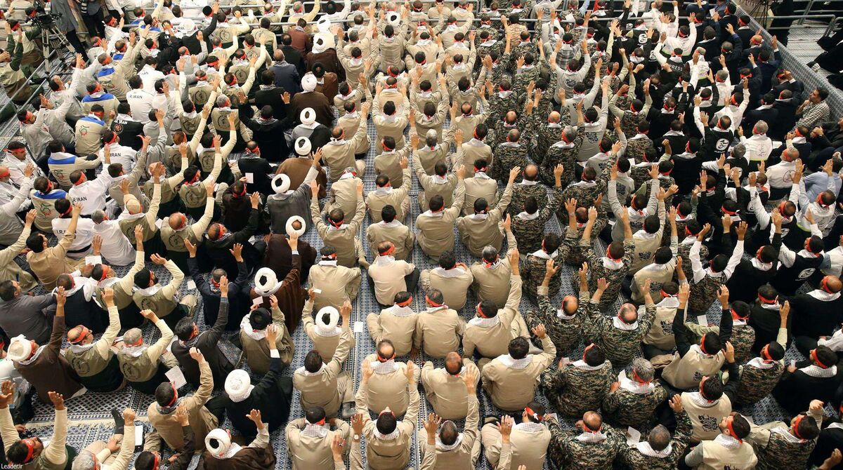 Mandatory Credit: Photo by Iranian Supreme Leader'S Office/ZUMA Press Wire (14940723am)Iranian members of the Basij volunteer Islamic militia waving as they listen to a speech by the Iranian Supreme Leader during a meeting in Tehran. The Basij, associated with the Revolutionary Guards, are fervent supporters of the Islamic regime in Iran.Iranian Leader meets Basij members, Tehran, Iran - 25 Nov 2024/shutterstock_editorial_Iranian_Leader_meets_Basij_me_14940723am//2411251711