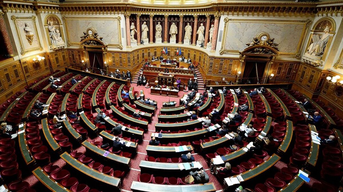 French Labour Minister Myriam El Khomri (C) delivers a speech on June 13, 2016 at the French Senate in Paris. - The Senate began today a review of proposed reforms to the labour law, on the eve of a national demonstration against the draft law in Paris. (Photo by BERTRAND GUAY / AFP)