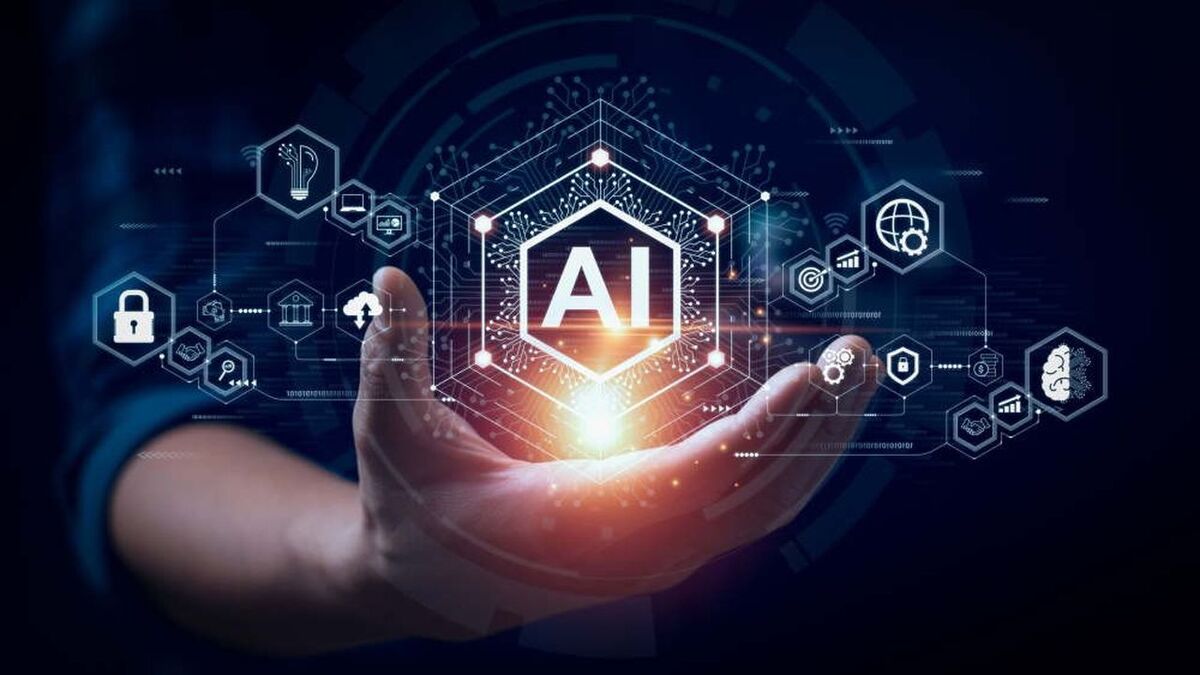 Businessman touching the brain working of Artificial Intelligence (AI) Automation, Predictive analytics, Customer service AI-powered chatbot, analyze customer data, business and technology
