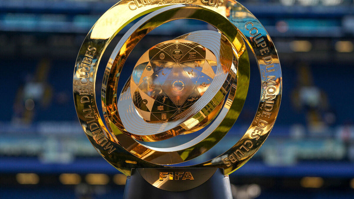 General view of the FIFA Club World Cup trophy on a pedestal during the Pre-Season Friendly match at Stamford Bridge, LondonPicture by Nick Emmerson/Focus Images Ltd 07858 371619‬08/08/2025