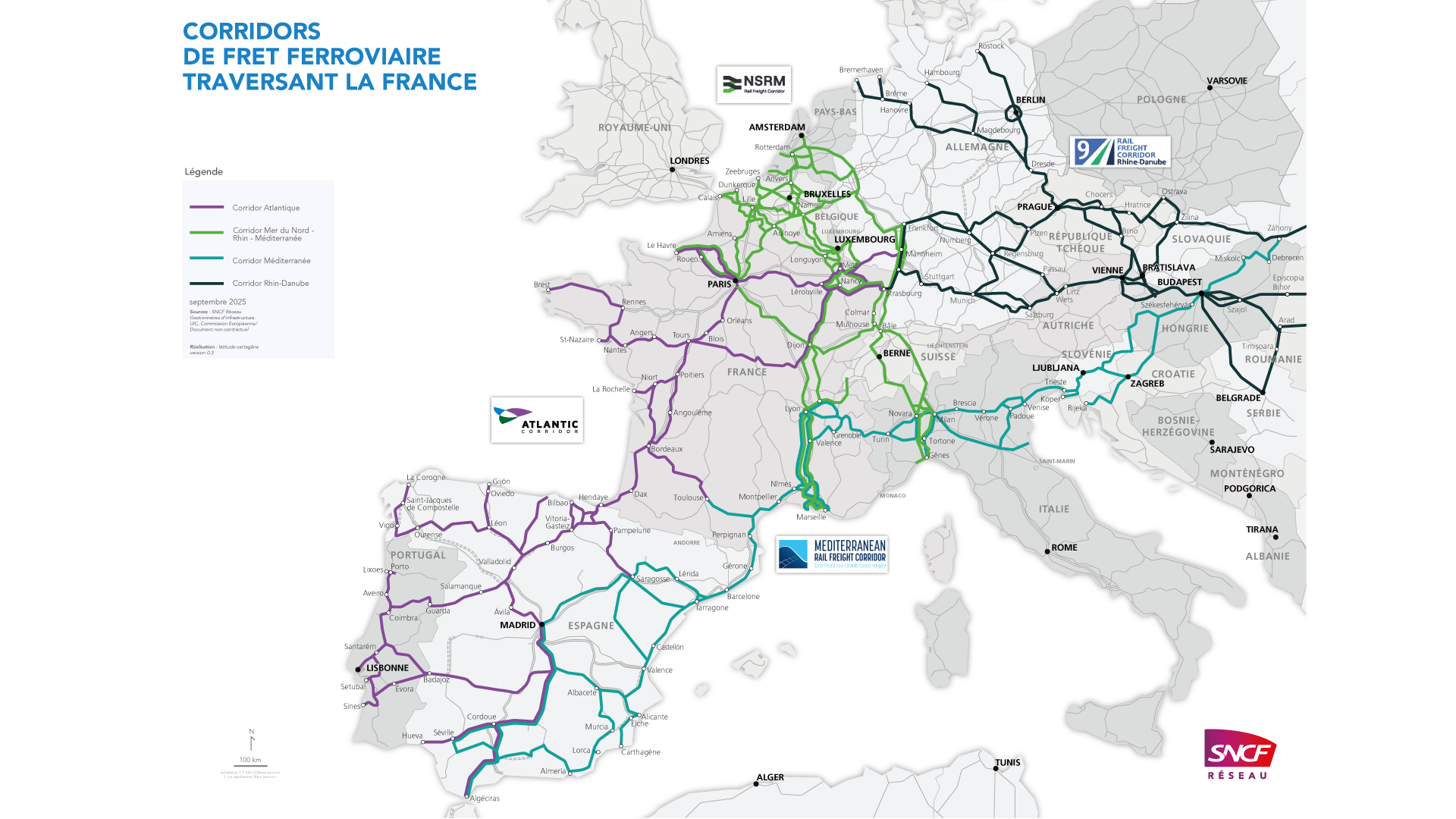 Le ferroviaire transfrontalier à grande vitesse : La carte des grandes interconnexions européennes