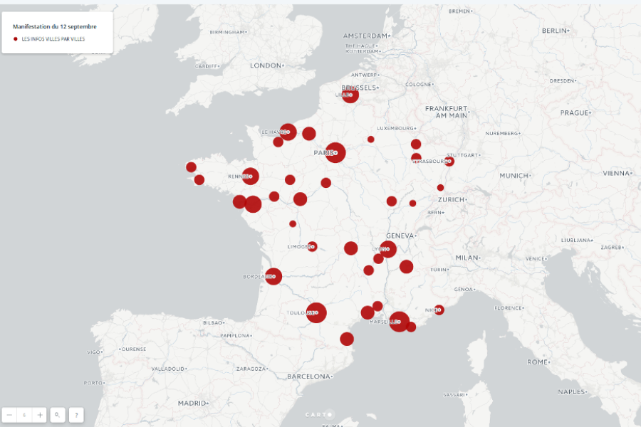 Carte complète des actions prévues, la France paralysée entre grèves et manifestations